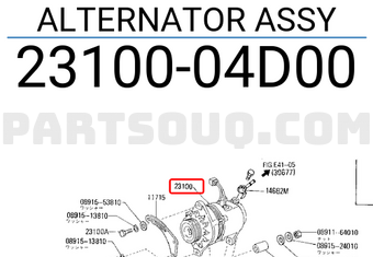Nissan 2310004D00 ALTERNATOR ASSY