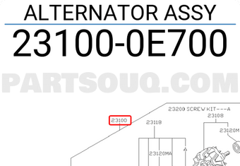 Nissan 231000E700 ALTERNATOR ASSY
