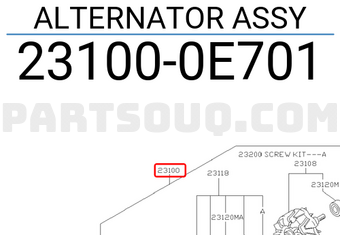 Nissan 231000E701 ALTERNATOR ASSY