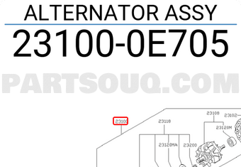 Nissan 231000E705 ALTERNATOR ASSY