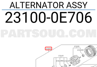 Nissan 231000E706 ALTERNATOR ASSY