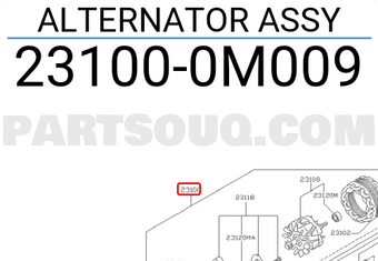 Nissan 231000M009 ALTERNATOR ASSY