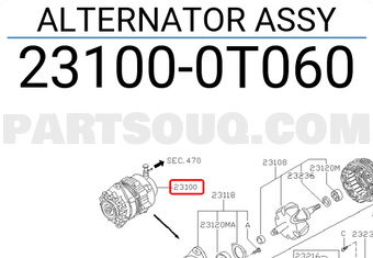 Nissan 231000T060 ALTERNATOR ASSY
