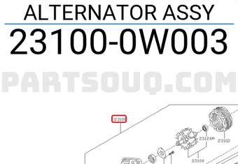 Nissan 231000W003 ALTERNATOR ASSY
