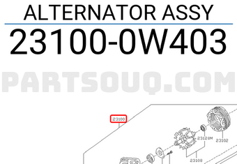 Nissan 231000W403 ALTERNATOR ASSY