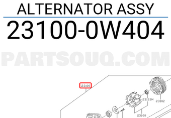 Nissan 231000W404 ALTERNATOR ASSY