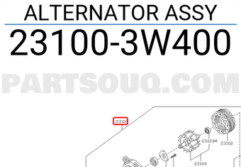 Nissan 231003W400 ALTERNATOR ASSY