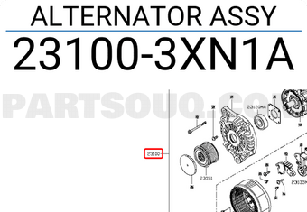 Nissan 231003XN1A ALTERNATOR ASSY