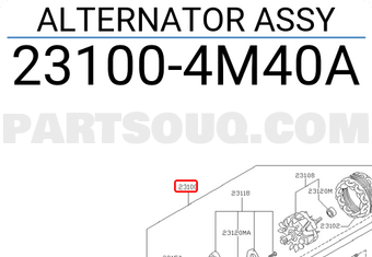 Nissan 231004M40A ALTERNATOR ASSY