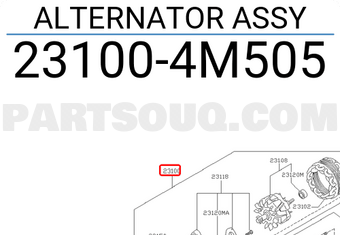 Nissan 231004M505 ALTERNATOR ASSY