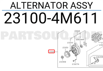 Nissan 231004M611 ALTERNATOR ASSY