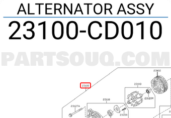 Nissan 23100CD010 ALTERNATOR ASSY