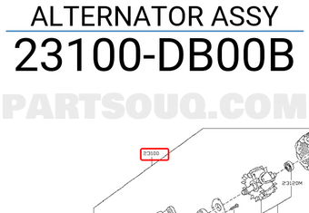 Nissan 23100DB00B ALTERNATOR ASSY