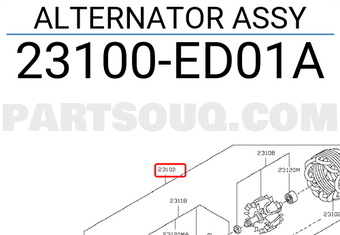 Nissan 23100ED01A ALTERNATOR ASSY
