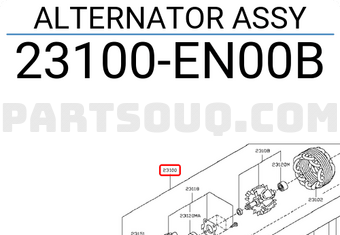 Nissan 23100EN00B ALTERNATOR ASSY