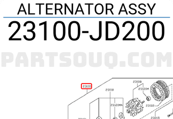 Nissan 23100JD200 ALTERNATOR ASSY