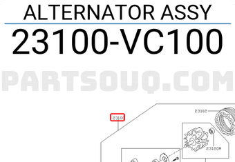 Nissan 23100VC100 ALTERNATOR ASSY