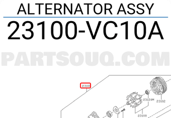 Nissan 23100VC10A ALTERNATOR ASSY