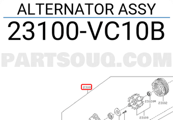 Nissan 23100VC10B ALTERNATOR ASSY