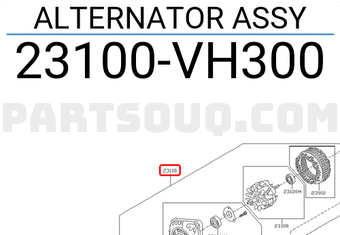 Nissan 23100VH300 ALTERNATOR ASSY