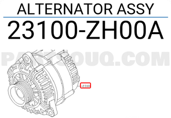 Nissan 23100ZH00A ALTERNATOR ASSY