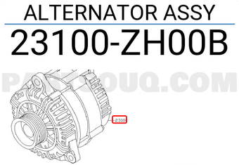 Nissan 23100ZH00B ALTERNATOR ASSY
