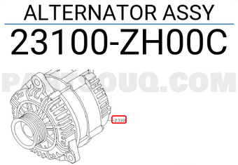 Nissan 23100ZH00C ALTERNATOR ASSY
