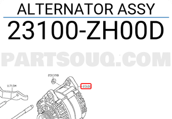 Nissan 23100ZH00D ALTERNATOR ASSY
