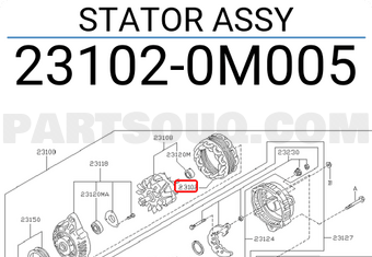 Nissan 231020M005 STATOR ASSY