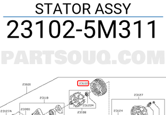 Nissan 231025M311 STATOR ASSY