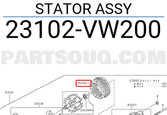 Nissan 23102VW200 STATOR ASSY