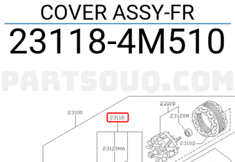 Nissan 231184M510 COVER ASSY-FR