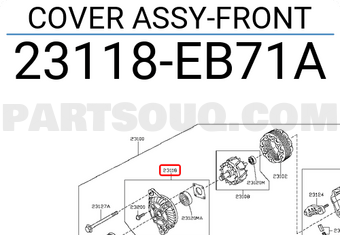 Nissan 23118EB71A COVER ASSY-FRONT