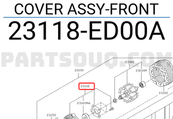 Nissan 23118ED00A COVER ASSY-FRONT
