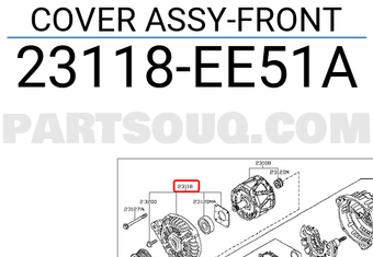 Nissan 23118EE51A COVER ASSY-FRONT