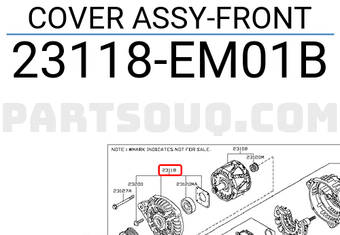 Nissan 23118EM01B COVER ASSY-FRONT