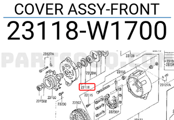 Nissan 23118W1700 COVER ASSY-FRONT