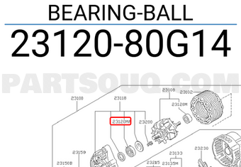 Nissan 2312080G14 BEARING-BALL