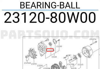 Nissan 2312080W00 BEARING-BALL