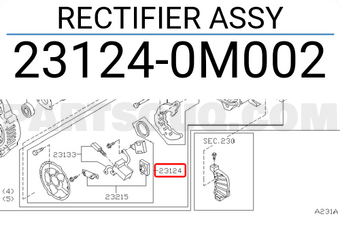 Nissan 231240M002 RECTIFIER ASSY