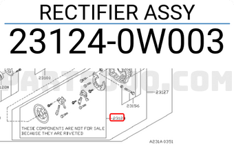 Nissan 231240W003 RECTIFIER ASSY