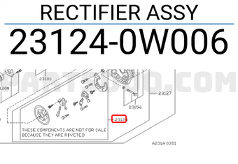 Nissan 231240W006 RECTIFIER ASSY