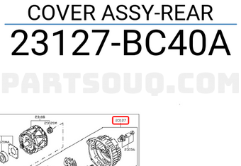 Nissan 23127BC40A COVER ASSY-REAR