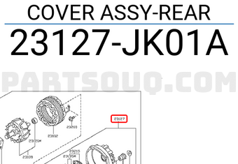 Nissan 23127JK01A COVER ASSY-REAR