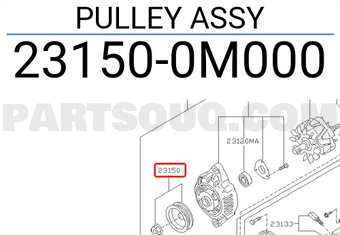 Nissan 231500M000 PULLEY ASSY