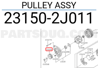 Nissan 231502J011 PULLEY ASSY