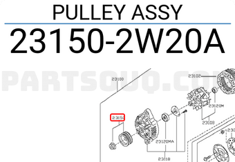 Nissan 231502W20A PULLEY ASSY