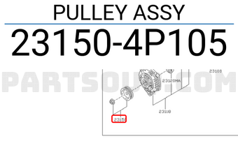 Nissan 231504P105 PULLEY ASSY
