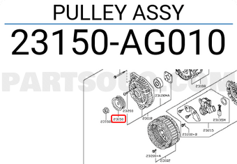 Nissan 23150AG010 PULLEY ASSY