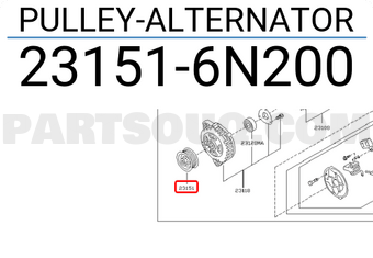 Nissan 231516N200 PULLEY-ALTERNATOR